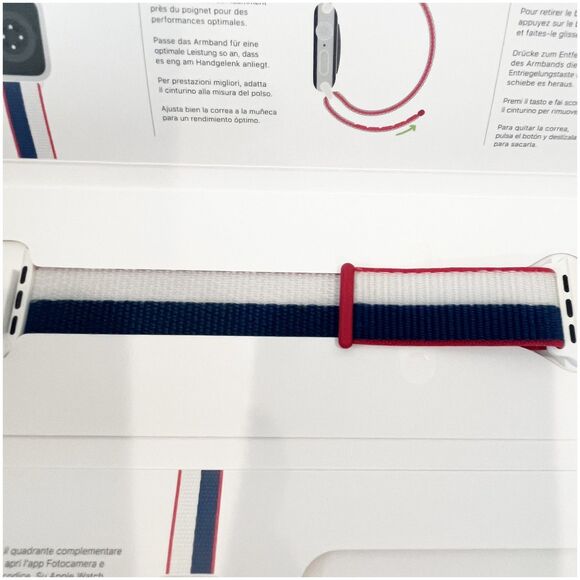 Apple Watch Watchband International Collection US Sport Loop Blue White Red NEW - Picture 9 of 10